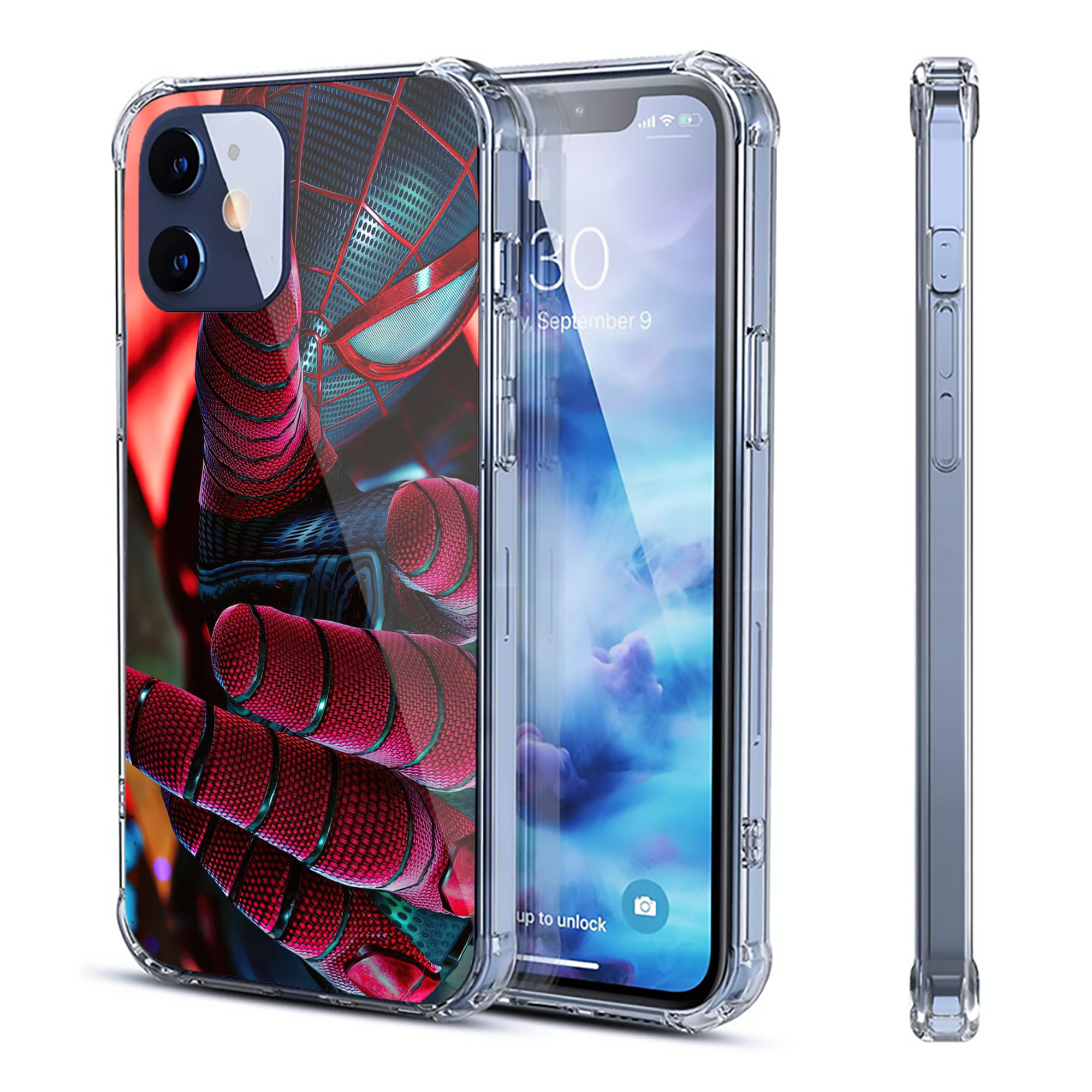 （画像用） Spider Man スパイダーマン 【iPhone 12シリーズ対応】透明スマホケース（クリアソフトケース）